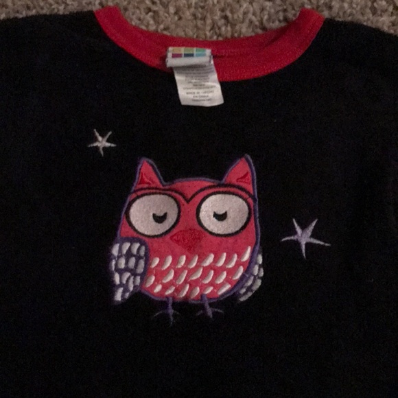 Healthtex Fleece Soft Warm Black Res Owl Pjs - Picture 2 of 3